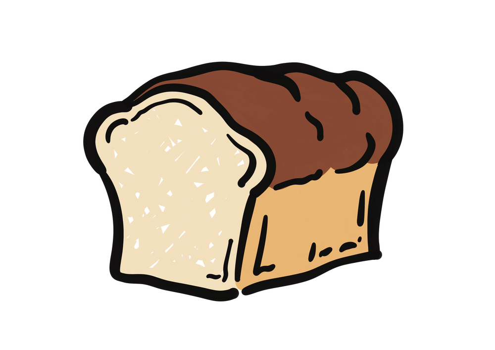 食パンのイラスト（1枚・カラー）