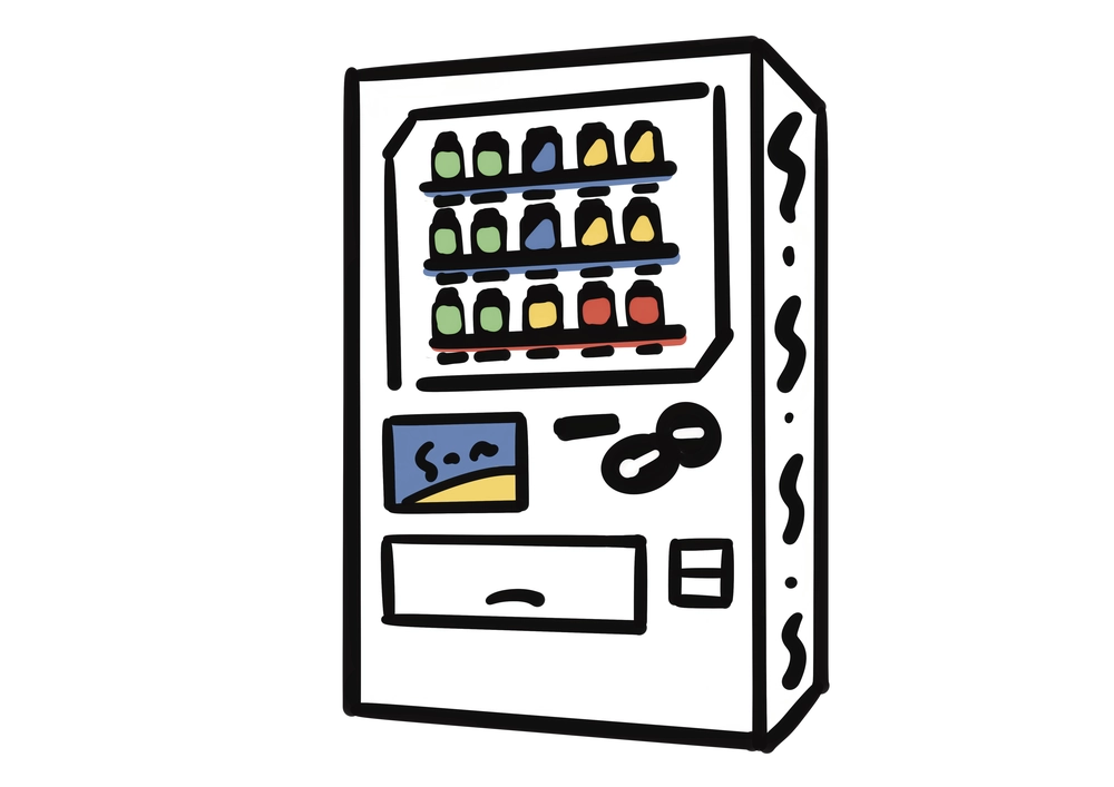 自動販売機のイラスト（1台・正面）