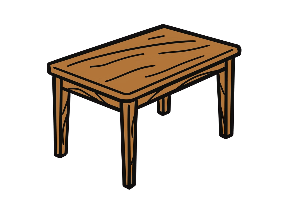 木製のテーブルのイラスト