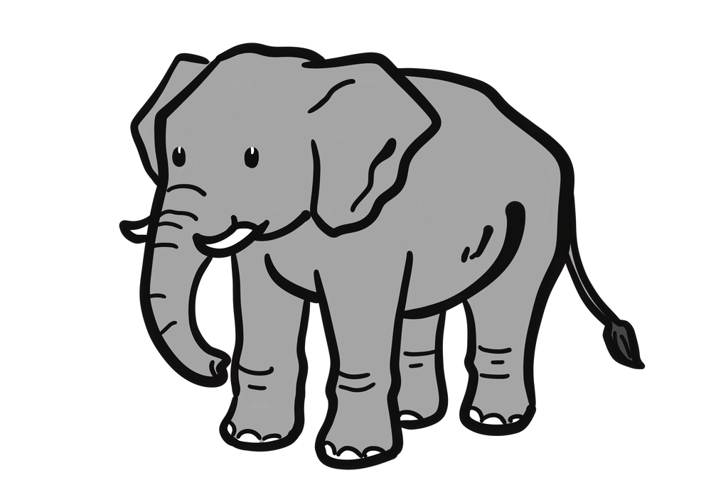 アジアゾウのイラスト