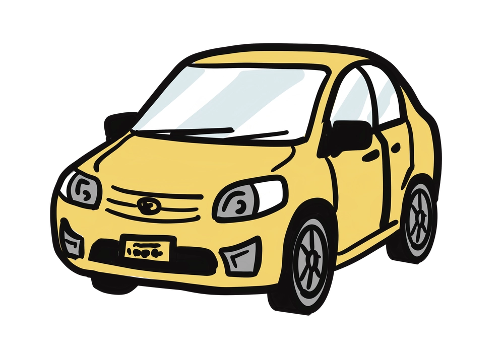 黄色い軽自動車のイラスト
