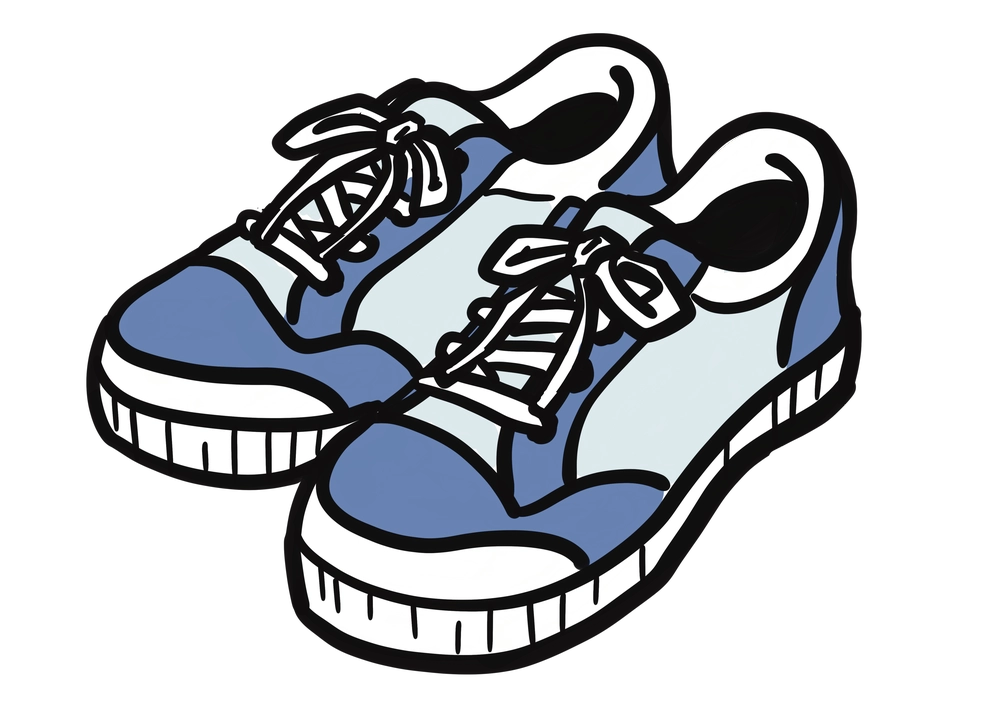 青いスニーカーのイラスト