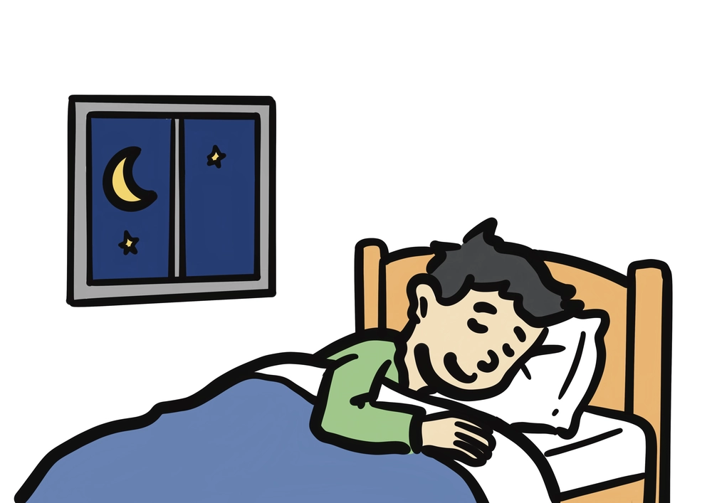 夜に寝ている時のイラスト