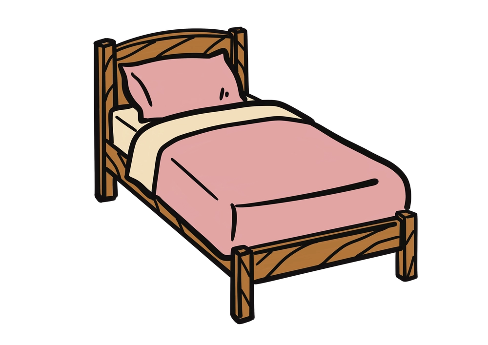 シングルベッドのイラスト