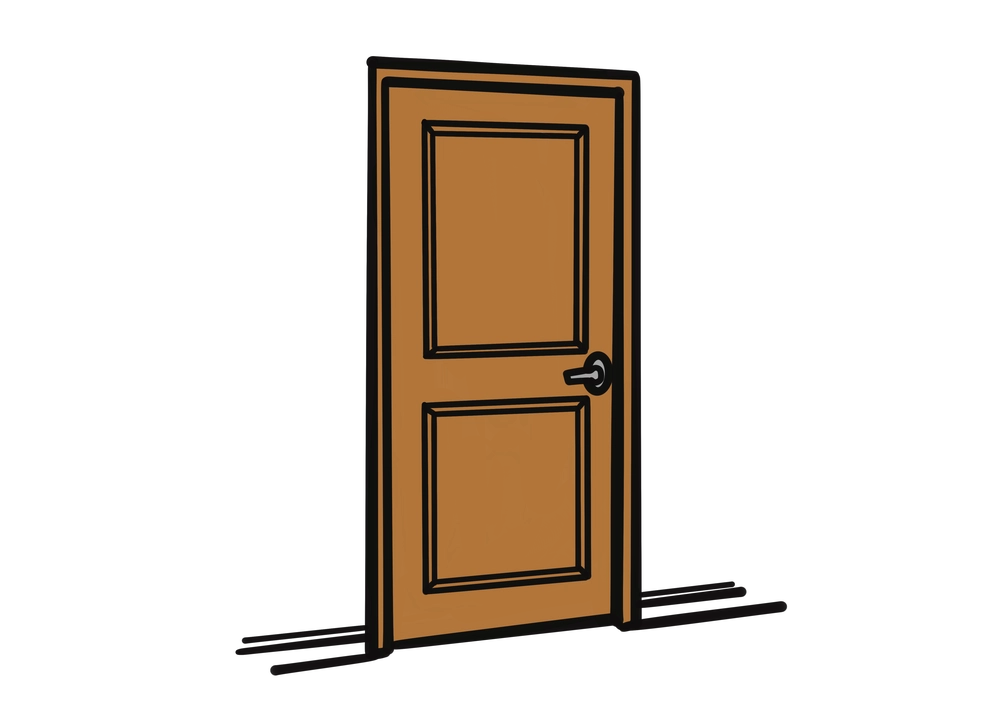 室内のドアのイラスト