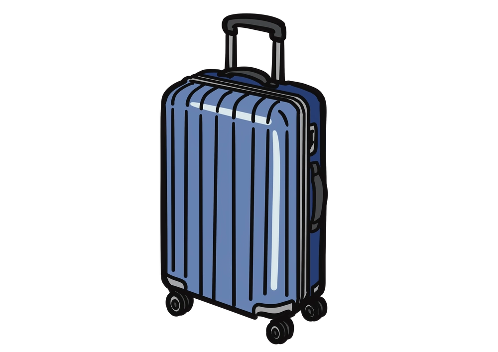 青いスーツケースのイラスト
