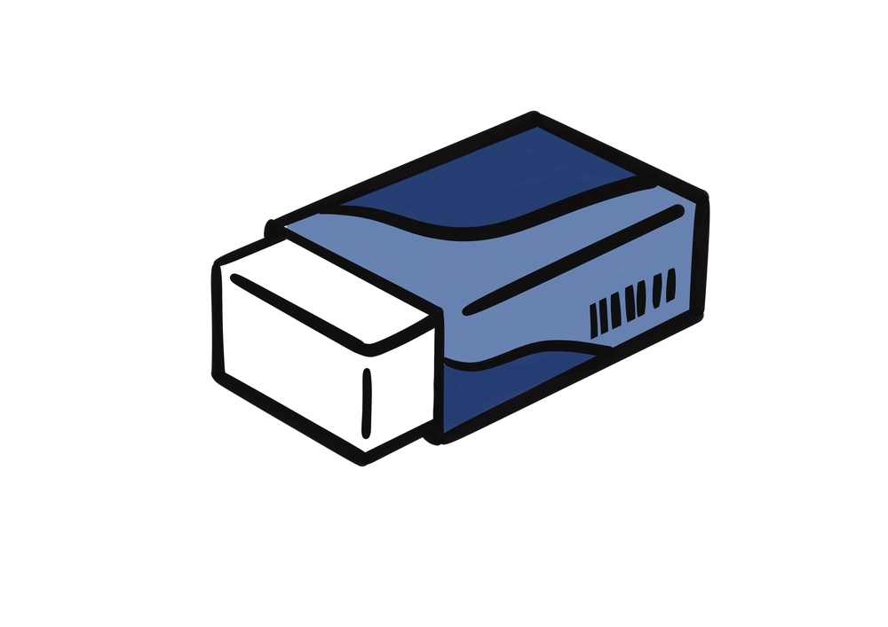 四角い消しゴムのイラスト