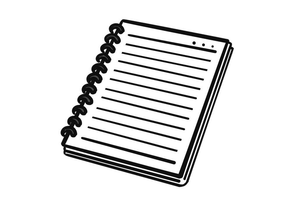 横線入りノートのイラスト