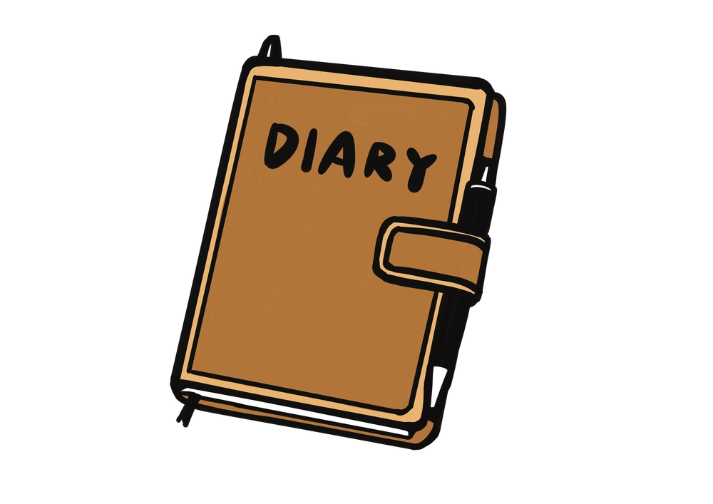 ダイアリー手帳のイラスト