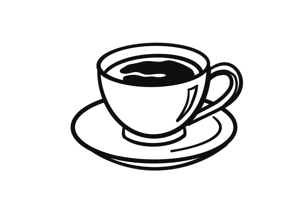 コーヒーカップに入ったコーヒーのイラスト