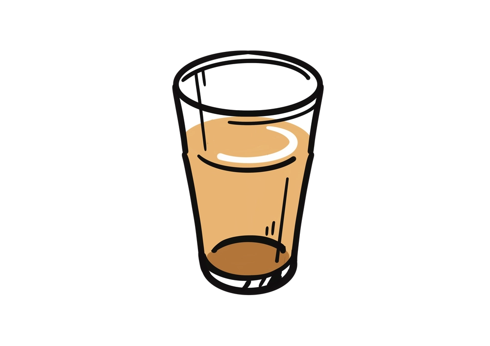 グラスにオレンジジュースが入っているイラスト