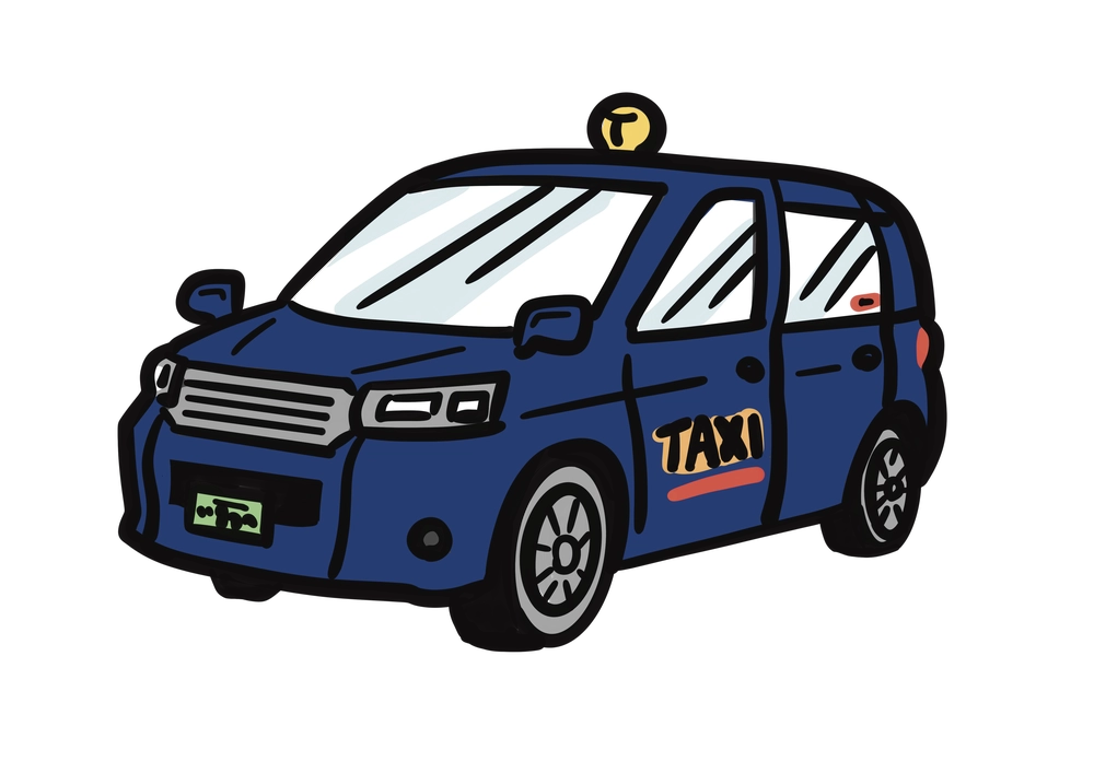 ミニバン型のタクシーのイラスト