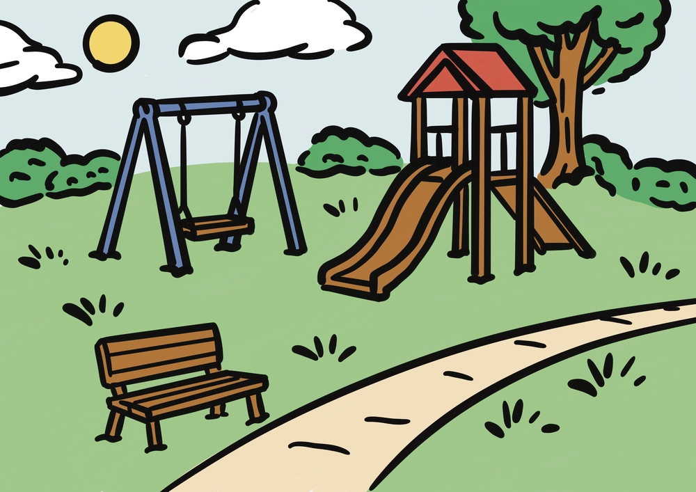 遊具のある公園のイラスト