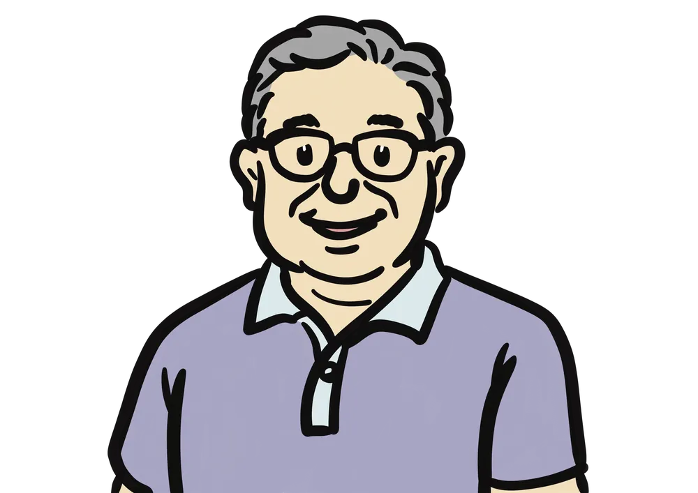 60代の男性の上半身のイラスト(お父さん)