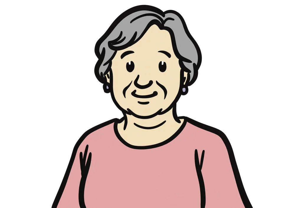 60代の女性の上半身のイラスト(お母さん)