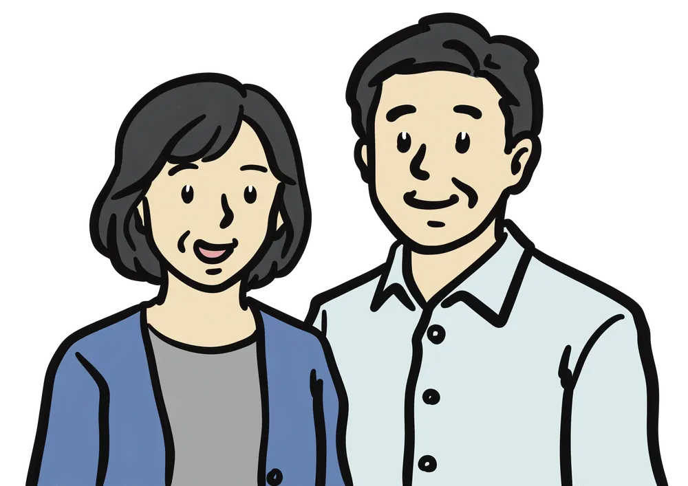 40代夫婦のイラスト