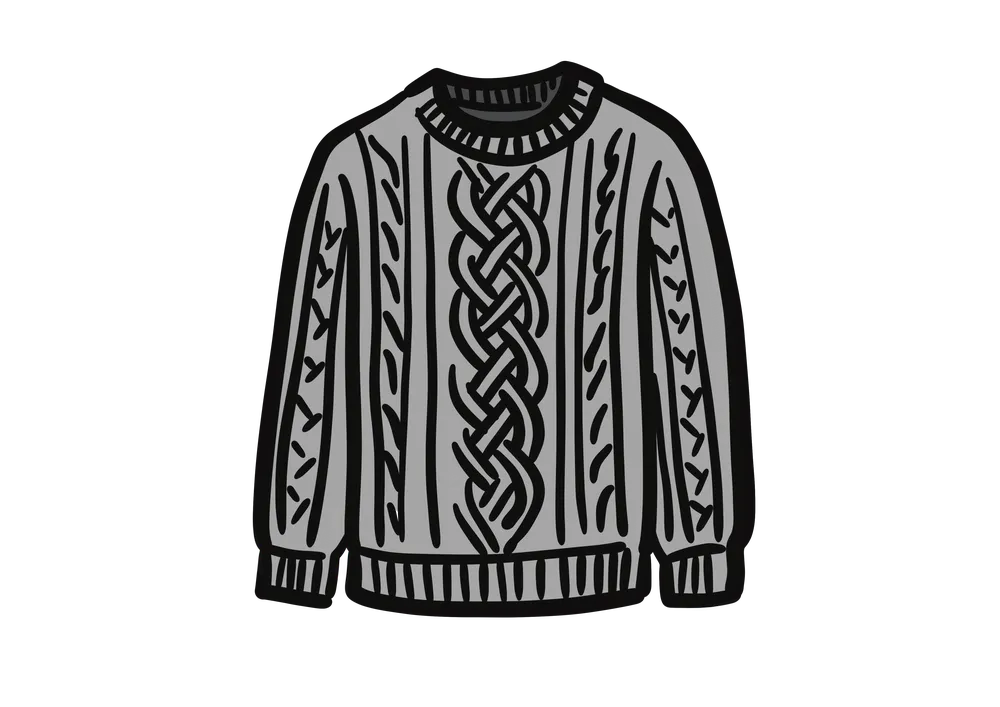 灰色のセーターのイラスト