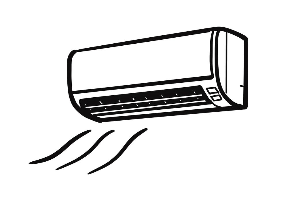 壁掛けエアコンのイラスト