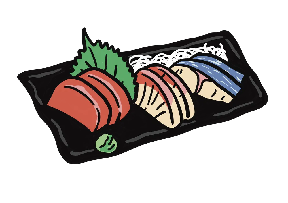 刺身３点盛りのイラスト