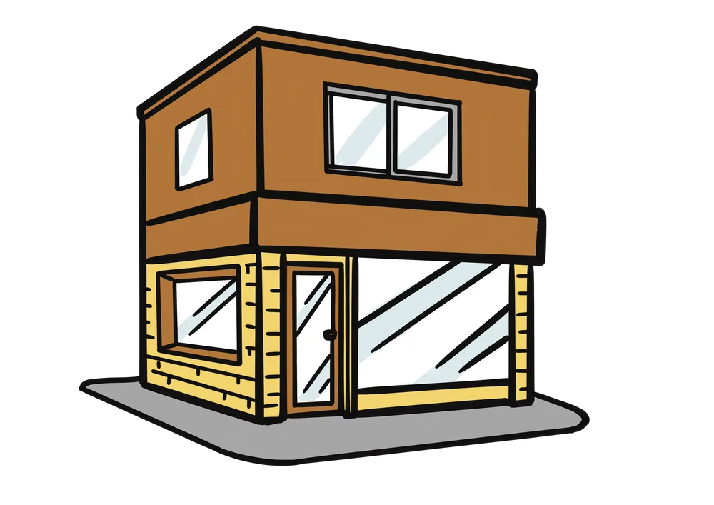 店の外観のイラスト