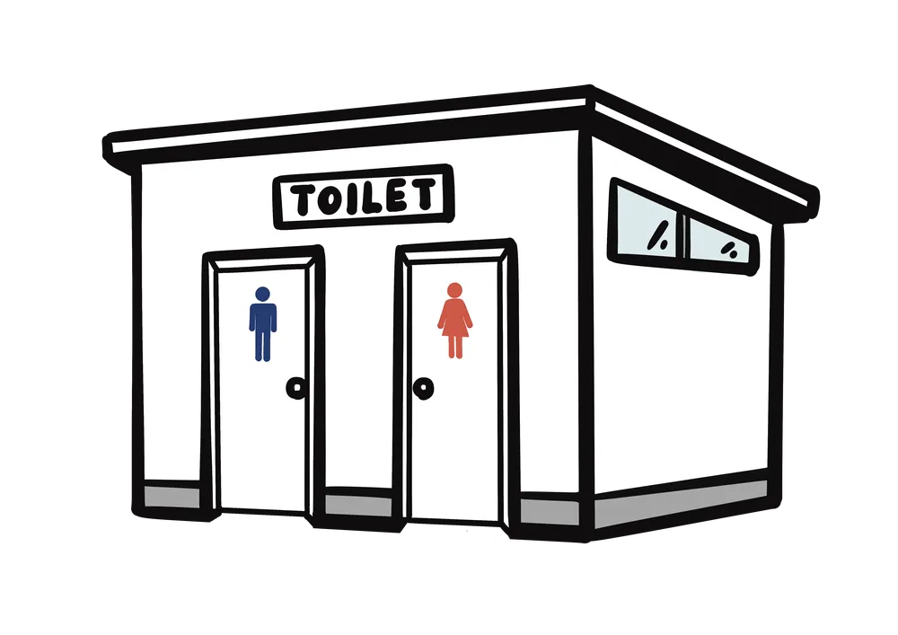 公衆トイレの外観のイラスト