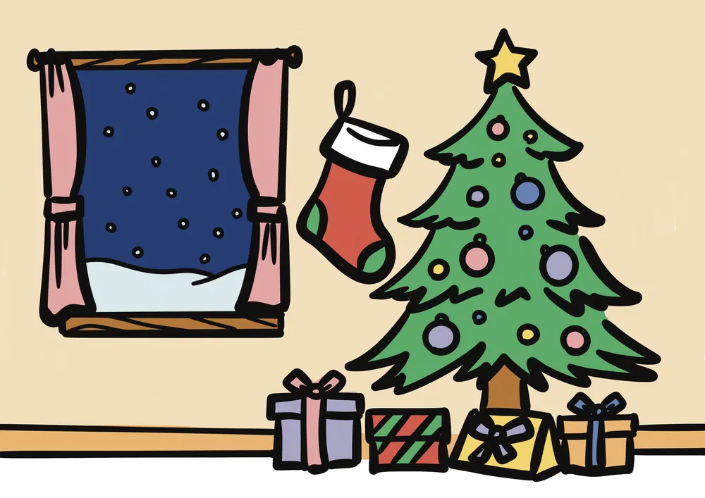 クリスマスの風景のイラスト