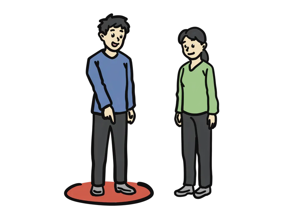 ここ(指示詞代名詞)の説明イラスト