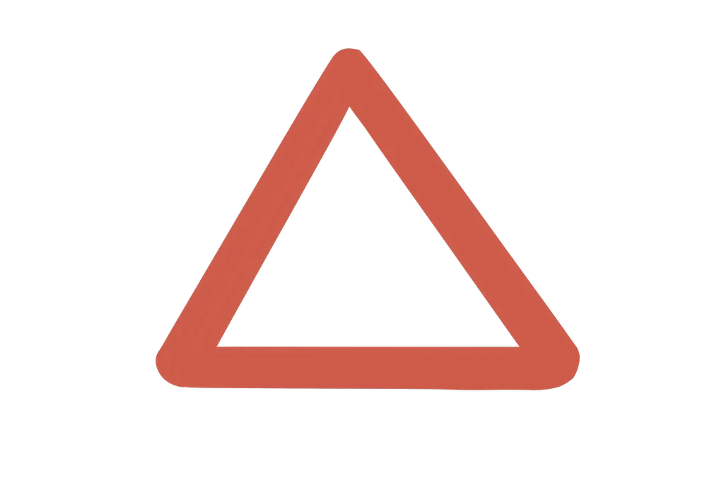 赤い三角のイラスト