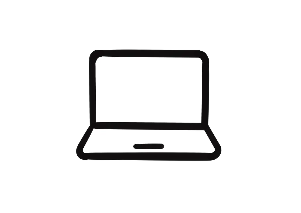 ノートパソコンのマークのイラスト