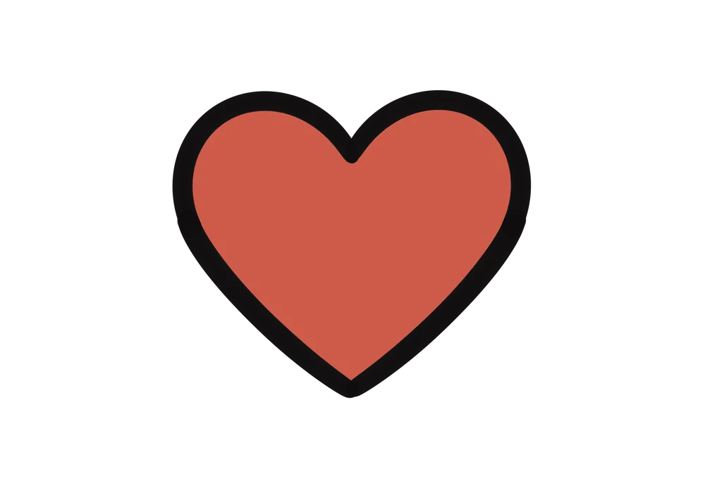 赤いハートのマークのイラスト