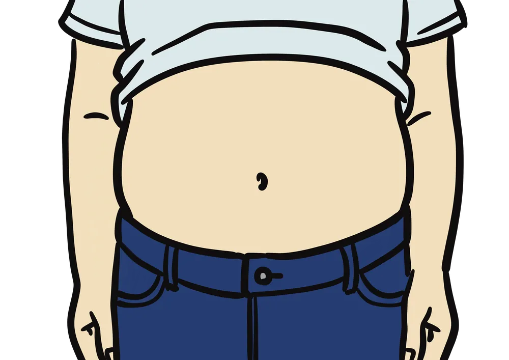 お腹の大きい人を表すイラスト