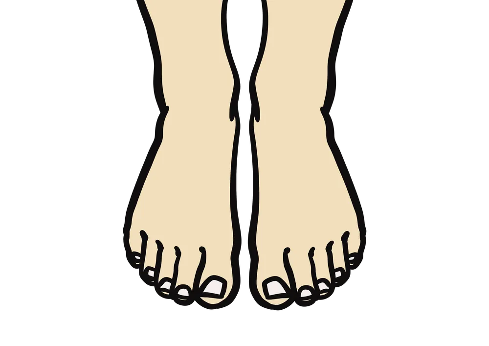 素足の両足のイラスト