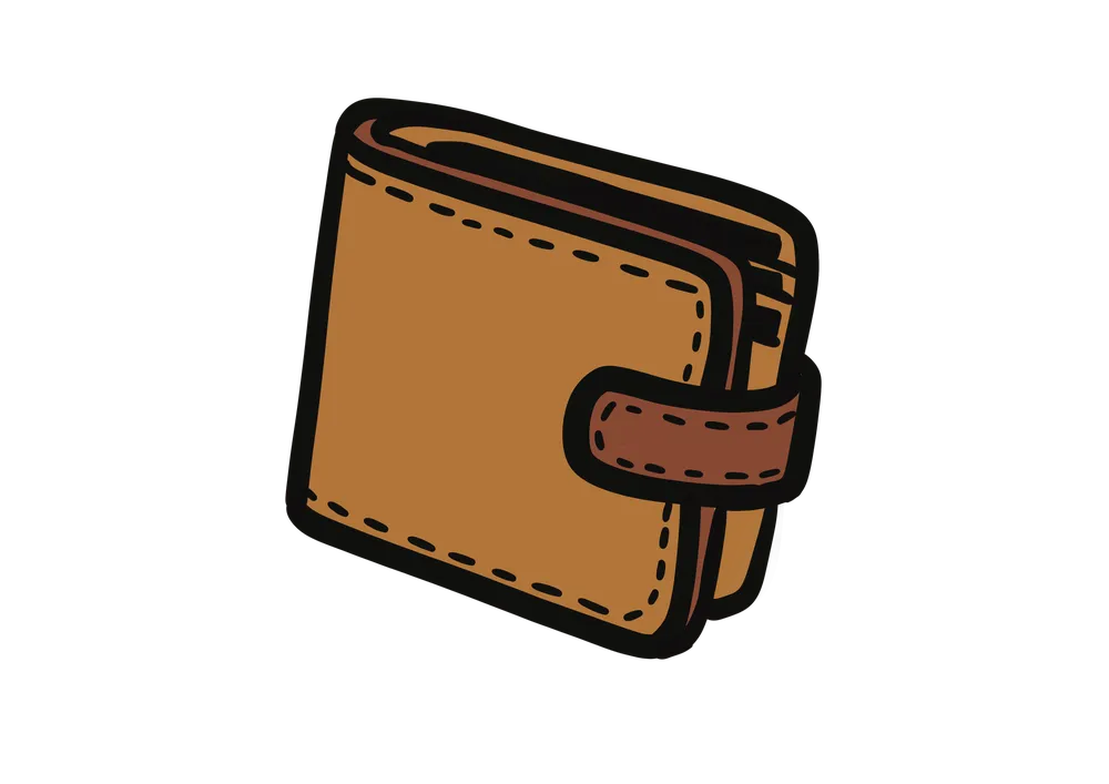 二つ折り財布のイラスト