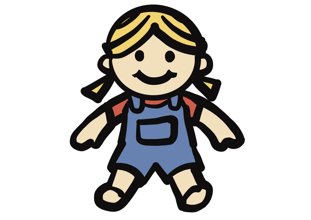 女の子の人形のイラスト