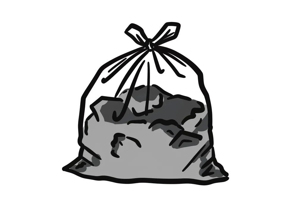 ゴミの入った透明ビニール袋のイラスト