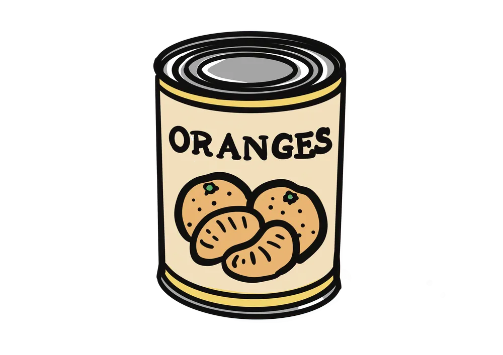 みかんの缶詰のイラスト