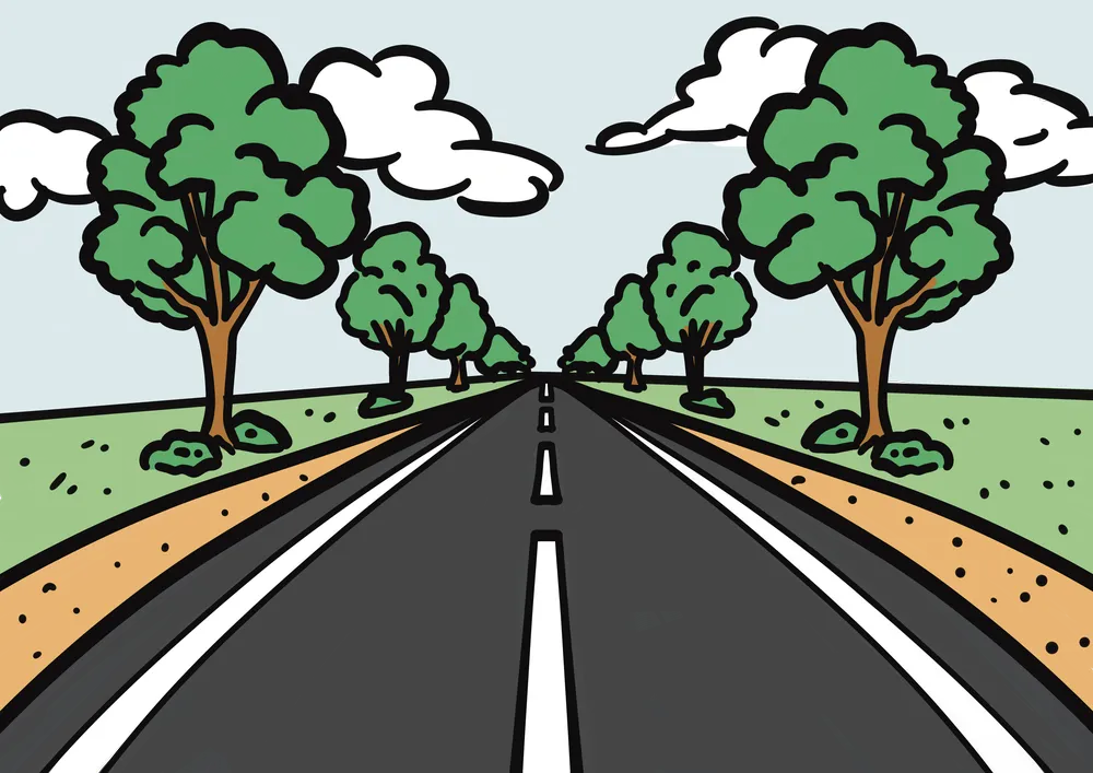 コンクリート道路のイラスト