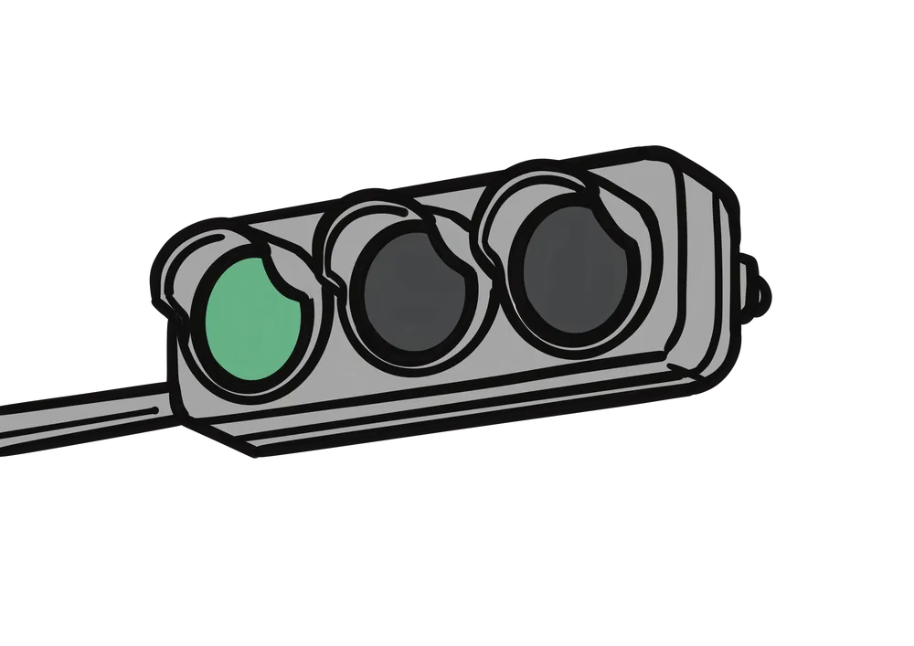 信号機の青が点灯している状態のイラスト