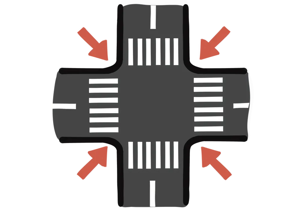 道路の角を示すイラスト