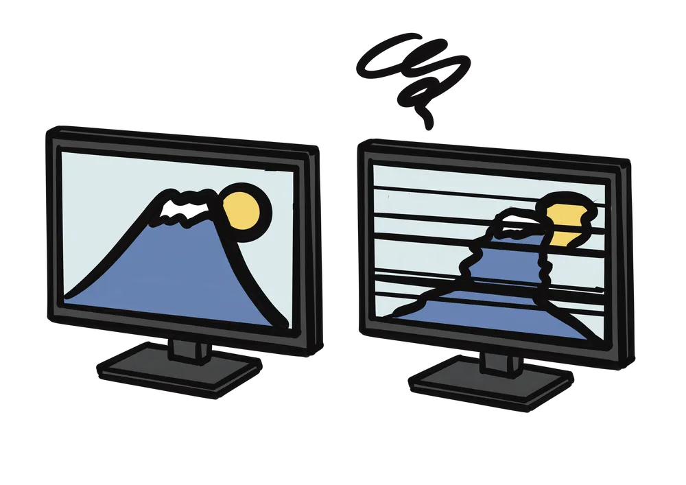 壊れたピアノのイラスト