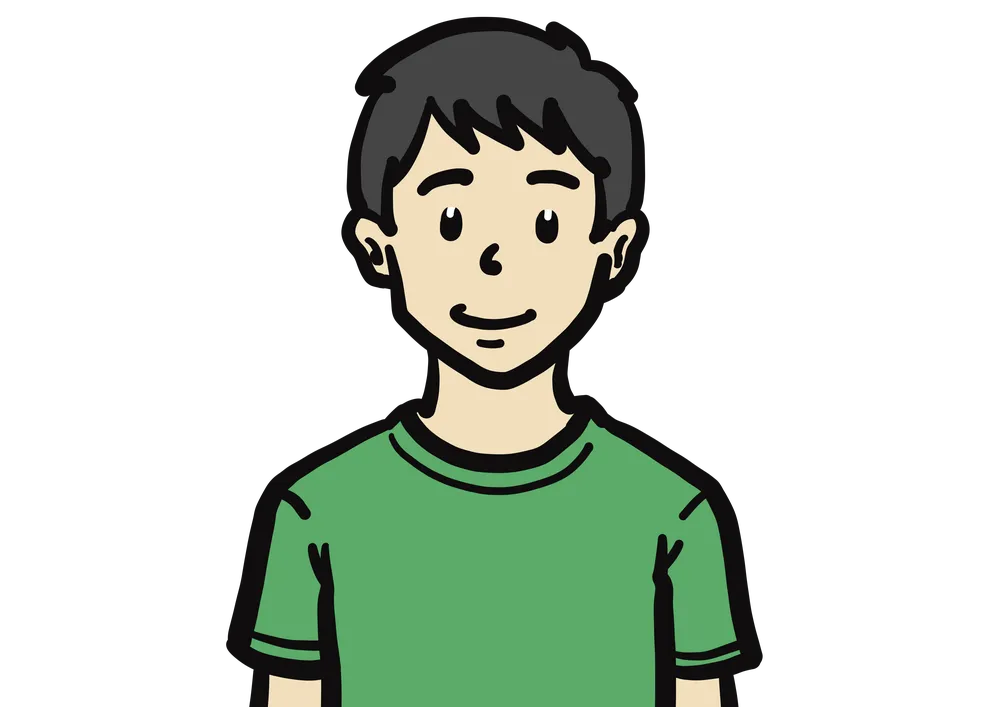 20代男性の上半身のイラスト