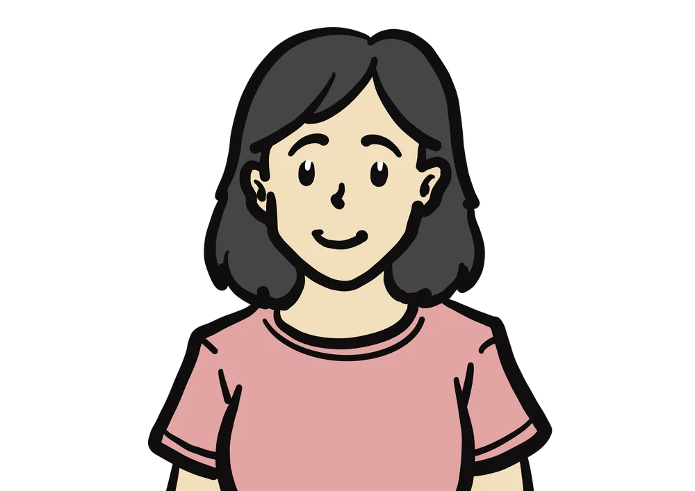 20代女性の上半身のイラスト