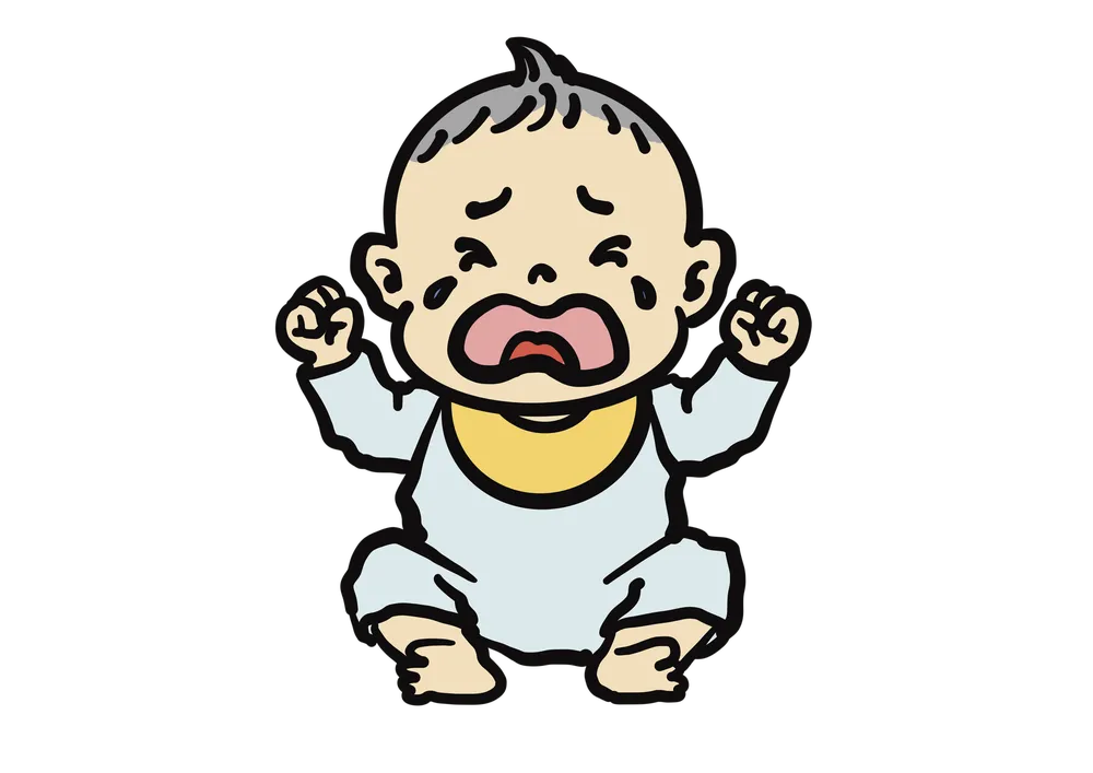 泣いている乳児のイラスト