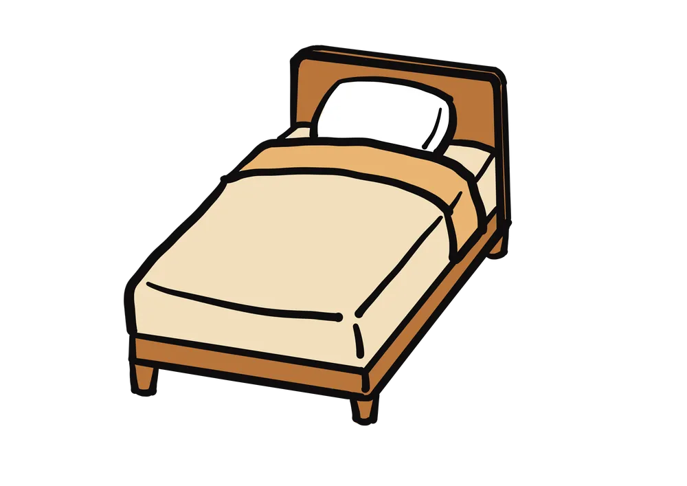 シングルベッドのイラスト