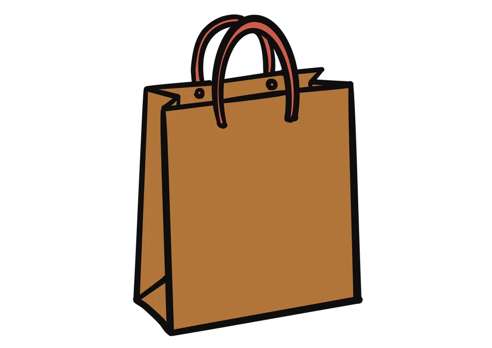 茶色い紙袋のイラスト