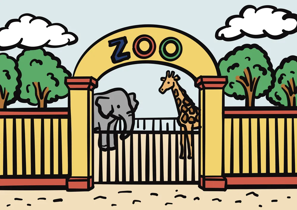 動物園の入り口のイラスト