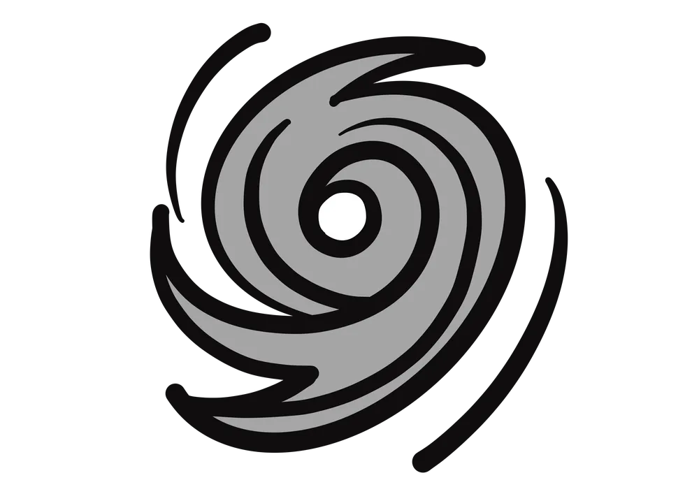 台風を示すマークのイラスト