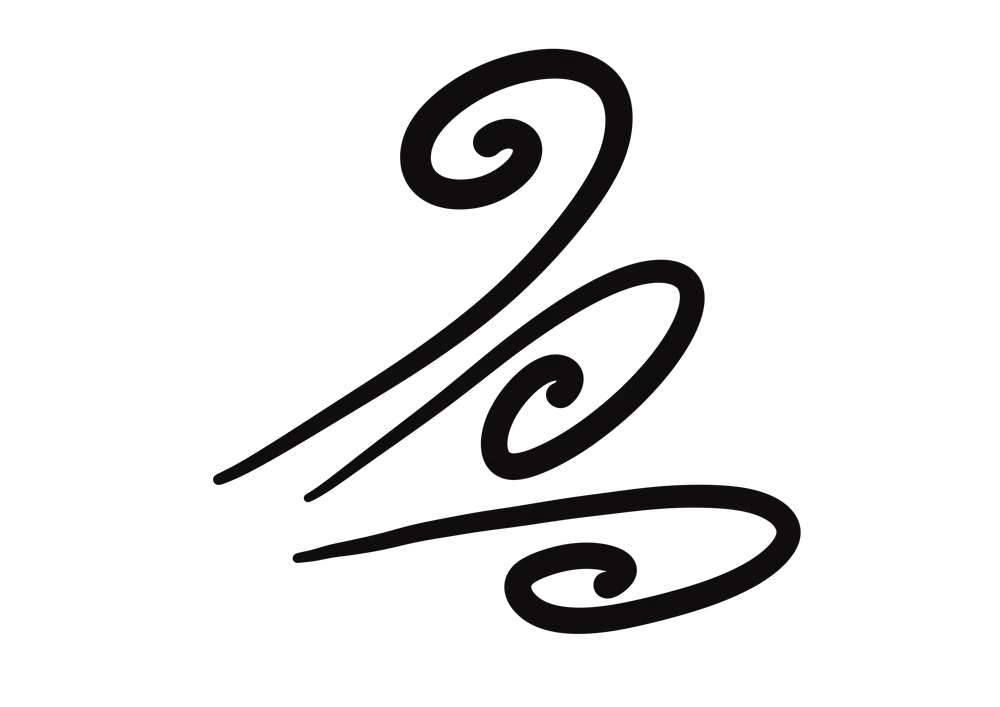 風を示すマークのイラスト