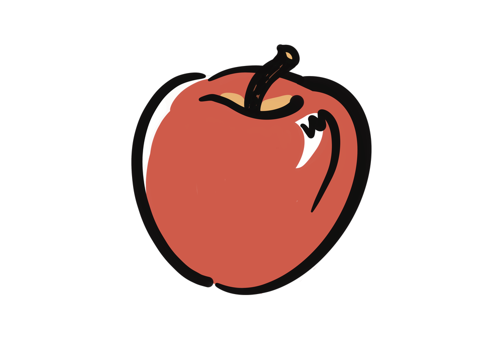 赤いりんごのイラスト
