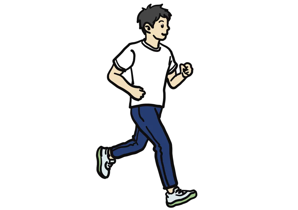 ジョギングをする男性のイラスト